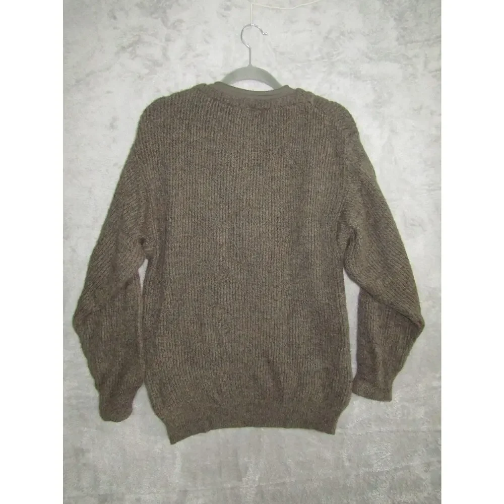 UNIQLO Vintage Wool Blend Henley Sweater Brown Rib Knit Korea Sz S Y2K Fisherman